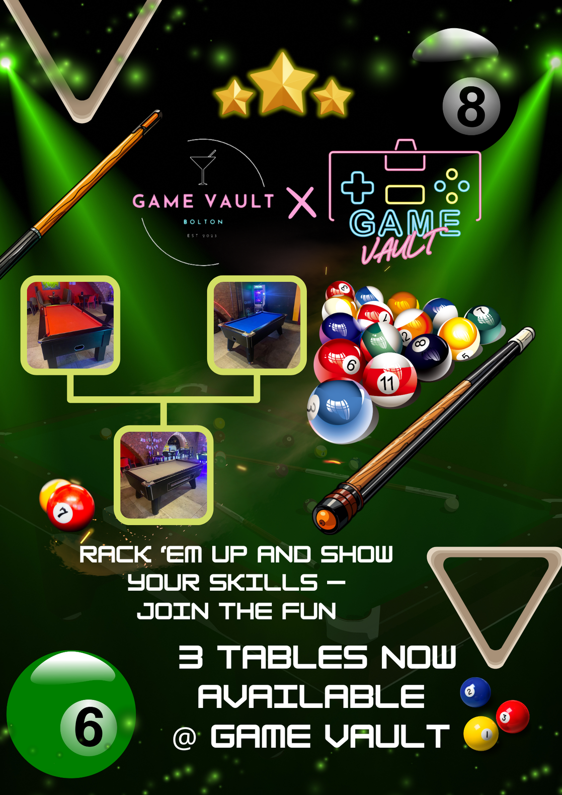 3 tables now avaiable game vault